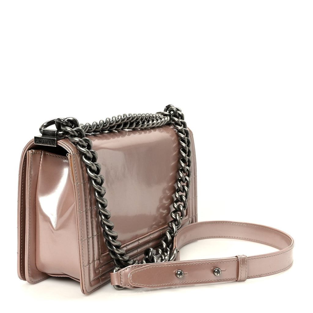 Chanel Iridescent Glazed Calfskin Medium Boy Flap Light Pink
