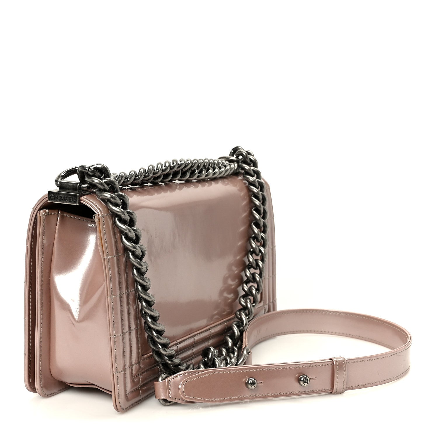 Chanel Iridescent Glazed Calfskin Medium Boy Flap Light Pink