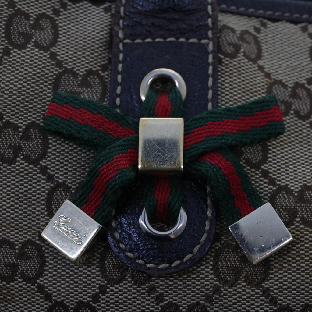 GUCCI GG Canvas Web Sherry Line Shoulder Bag Beige Red Green 163805  43883