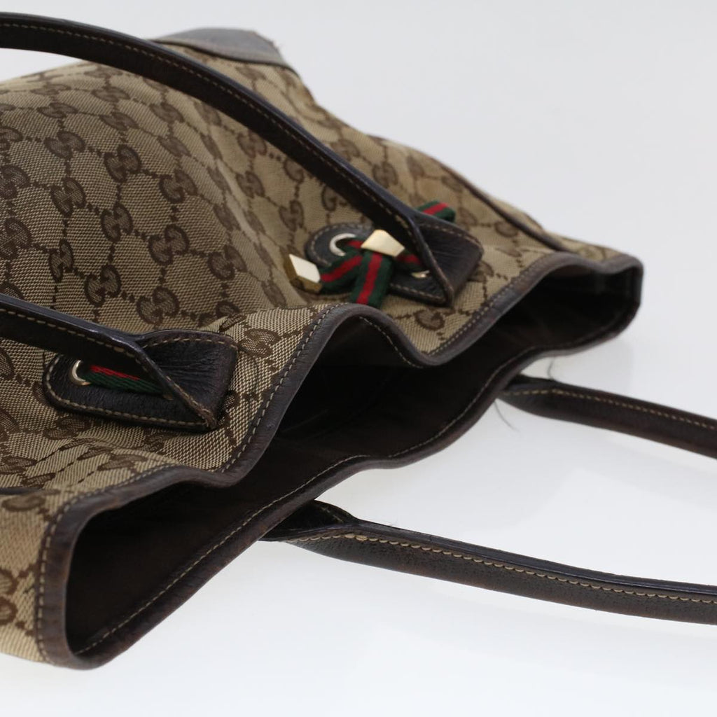 GUCCI GG Canvas Web Sherry Line Shoulder Bag Beige Red Green 163805  43883