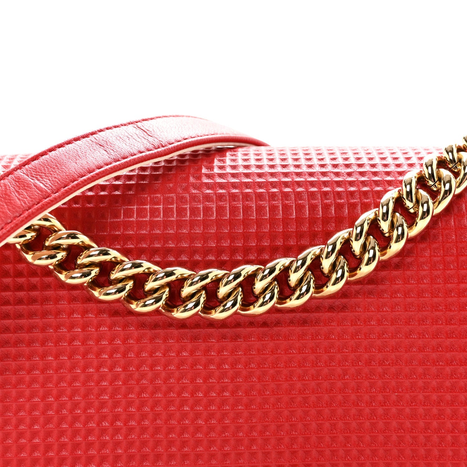 Chanel Lambskin Embossed Medium Boy Cube Flap Red