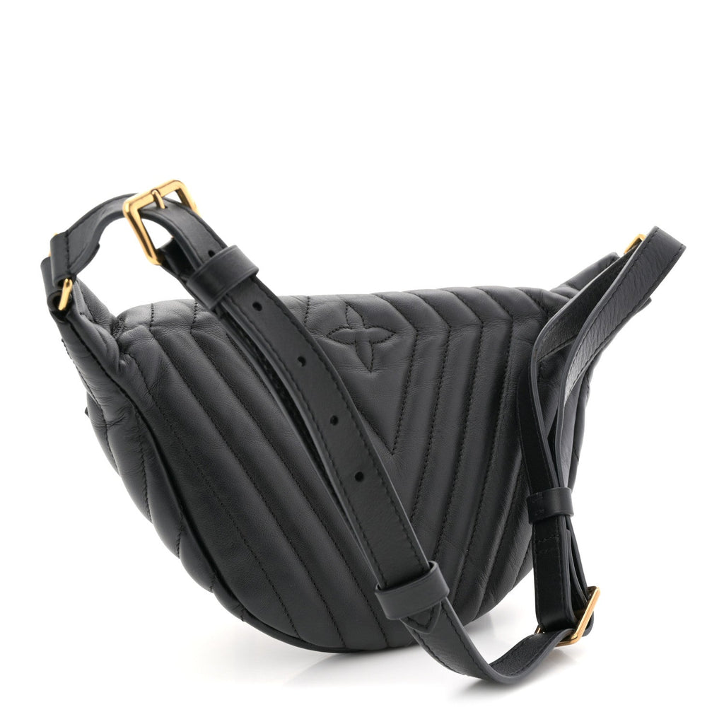 Louis Vuitton Calfskin Quilted New Wave Bumbag Black