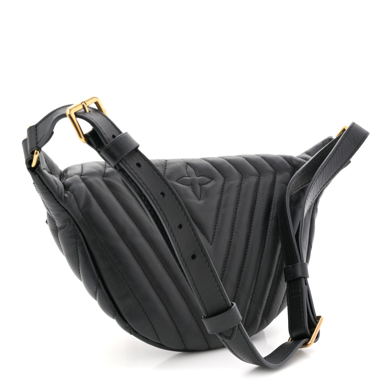 Louis Vuitton Calfskin Quilted New Wave Bumbag Black