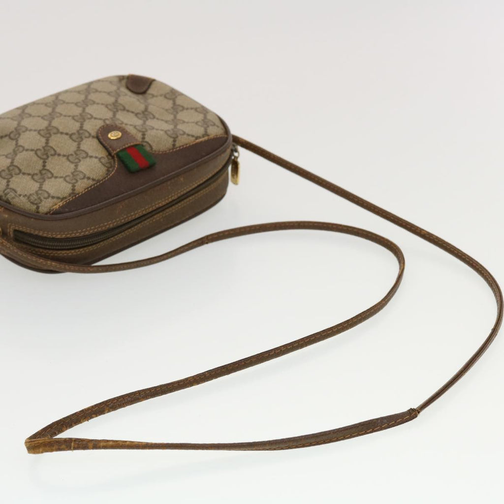 GUCCI GG Canvas Web Sherry Line Shoulder Bag Beige Red Green  43903