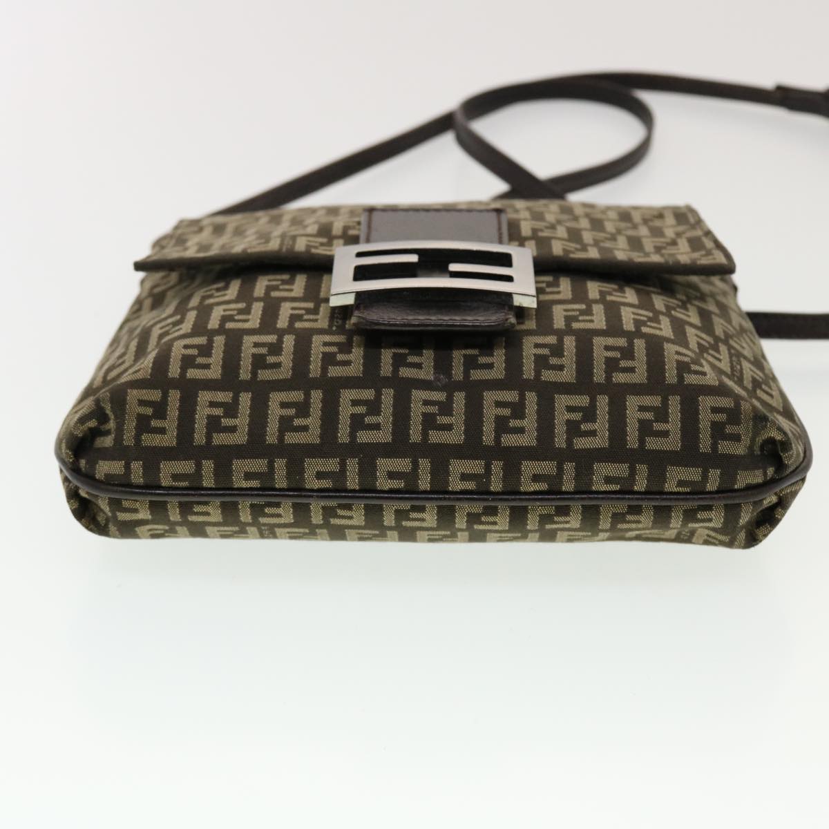 FENDI Zucchino Canvas Shoulder Bag Brown 2288-8BT075-JQ4-089  43907
