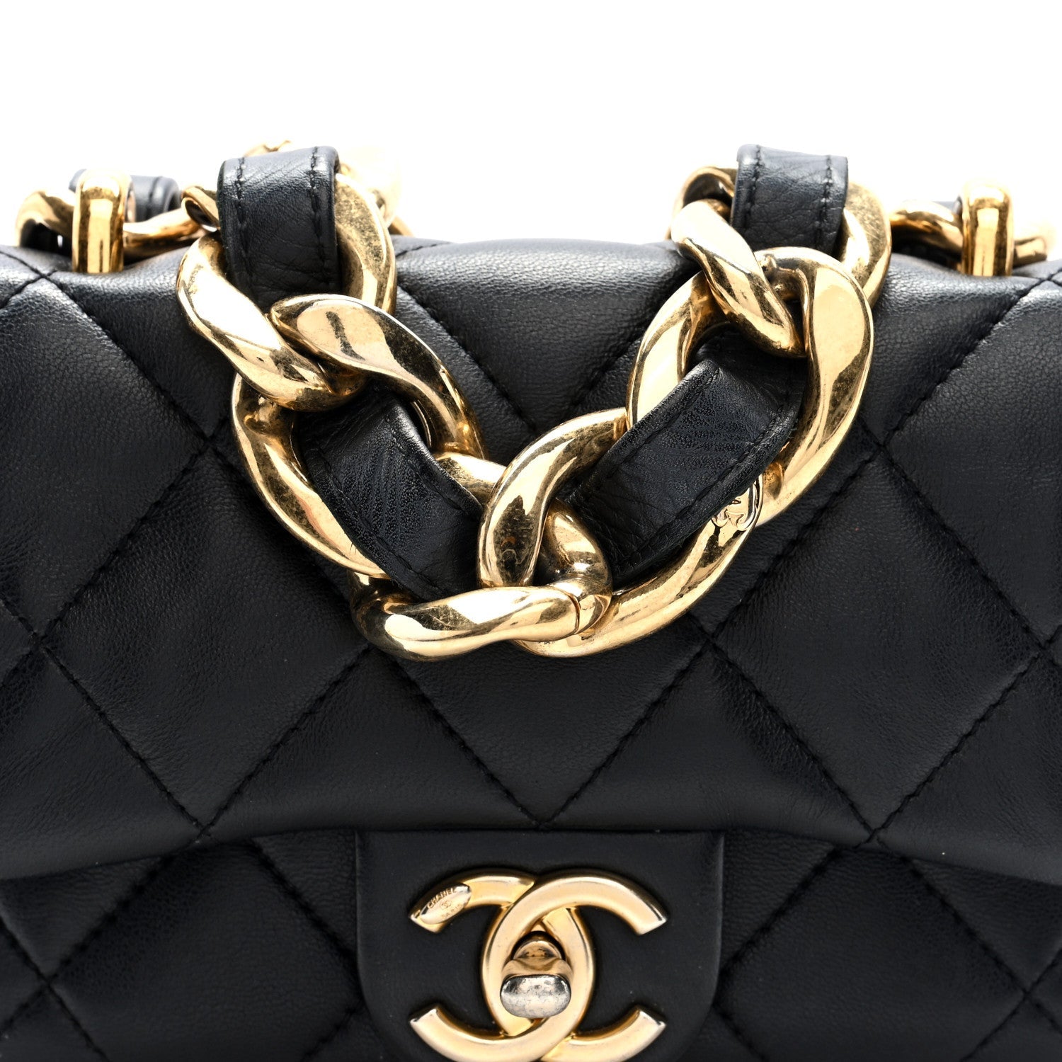 Chanel Lambskin Quilted Mini CC Funky Town Flap Black
