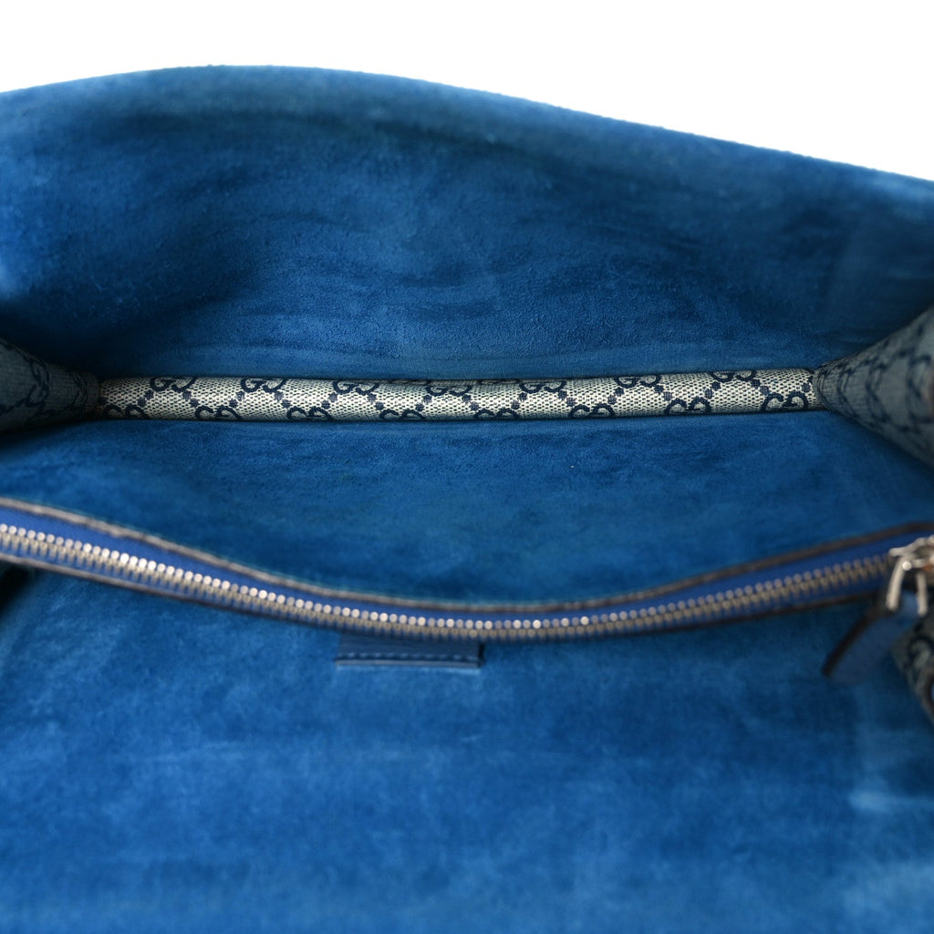 Gucci GG Supreme Monogram Blooms Small Dionysus Shoulder Bag Beige Navy Vintage Blue