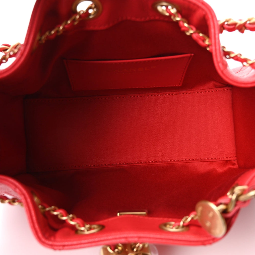 Chanel Caviar Quilted Mini Chanel 25 Handbag Dark Red