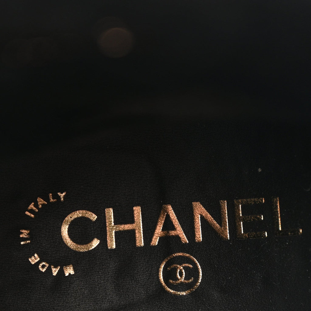 Chanel Shiny Calfskin Quilted Lace Up Combat Boots 39 Black