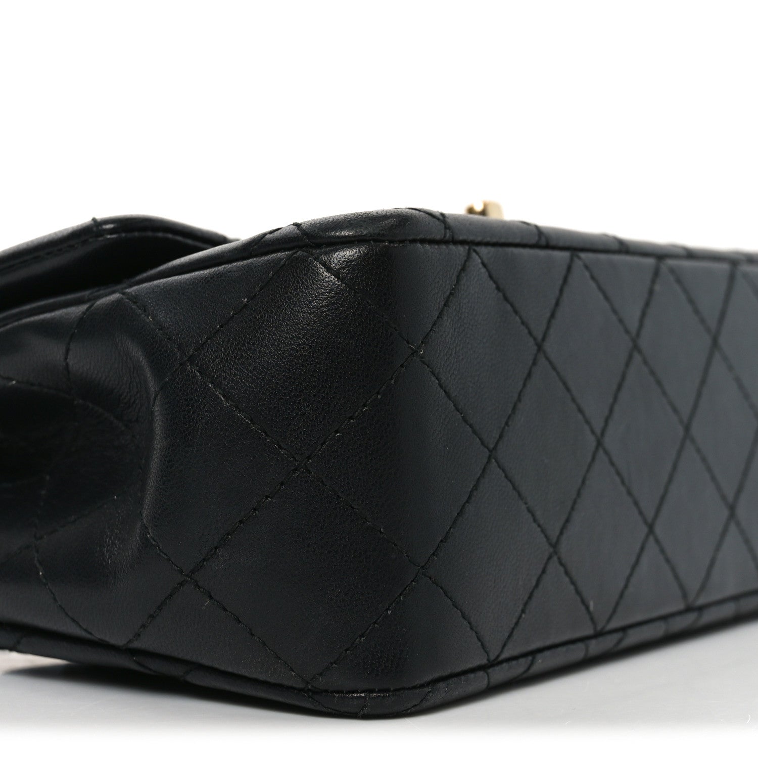 Chanel Lambskin Quilted Mini Rectangular Flap Black