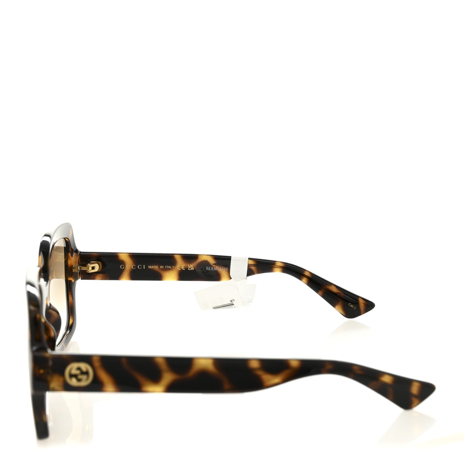 Gucci Acetate Square Frame Sunglasses GG1337S Havana