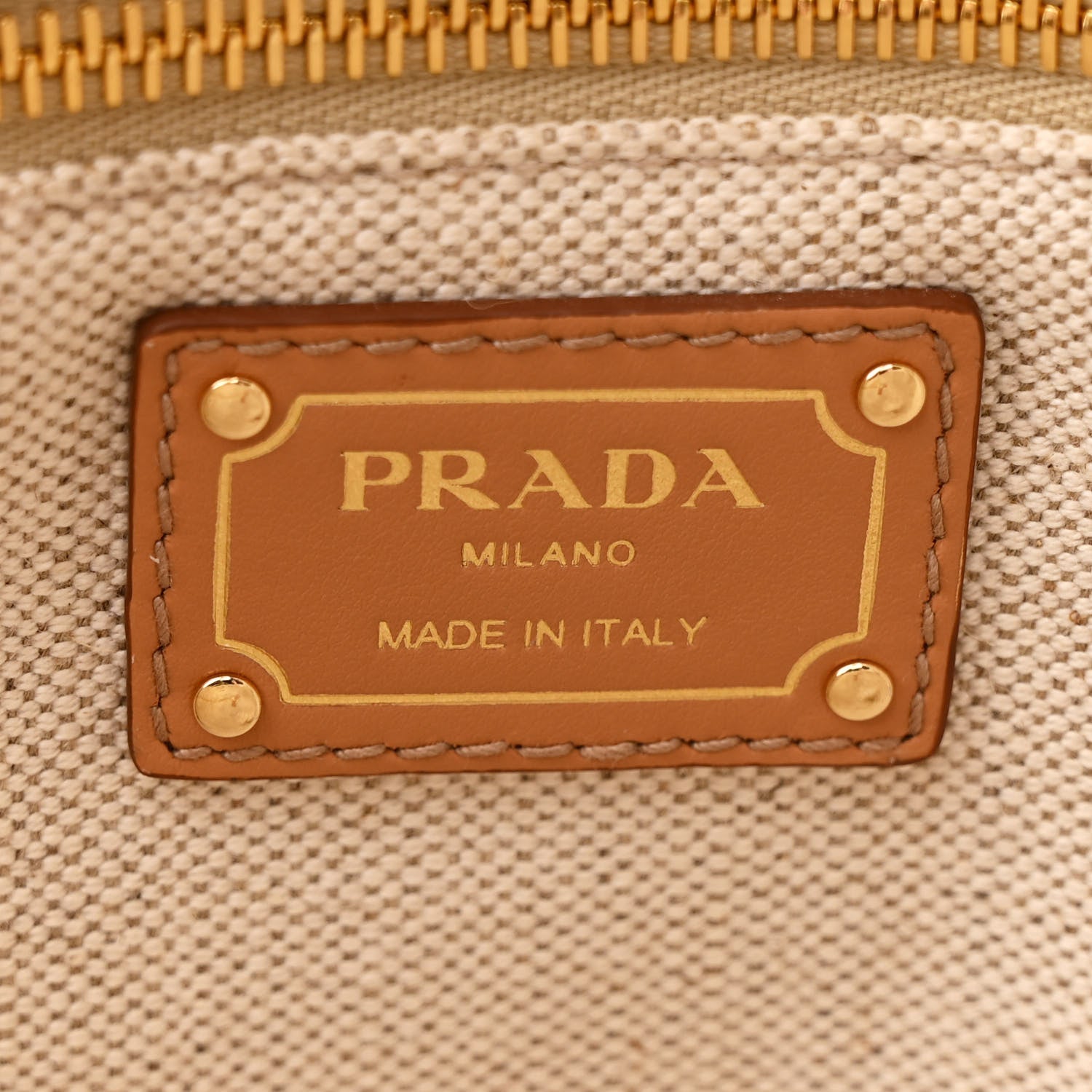 Prada Linen Vitello Large Logo Tote Natural
