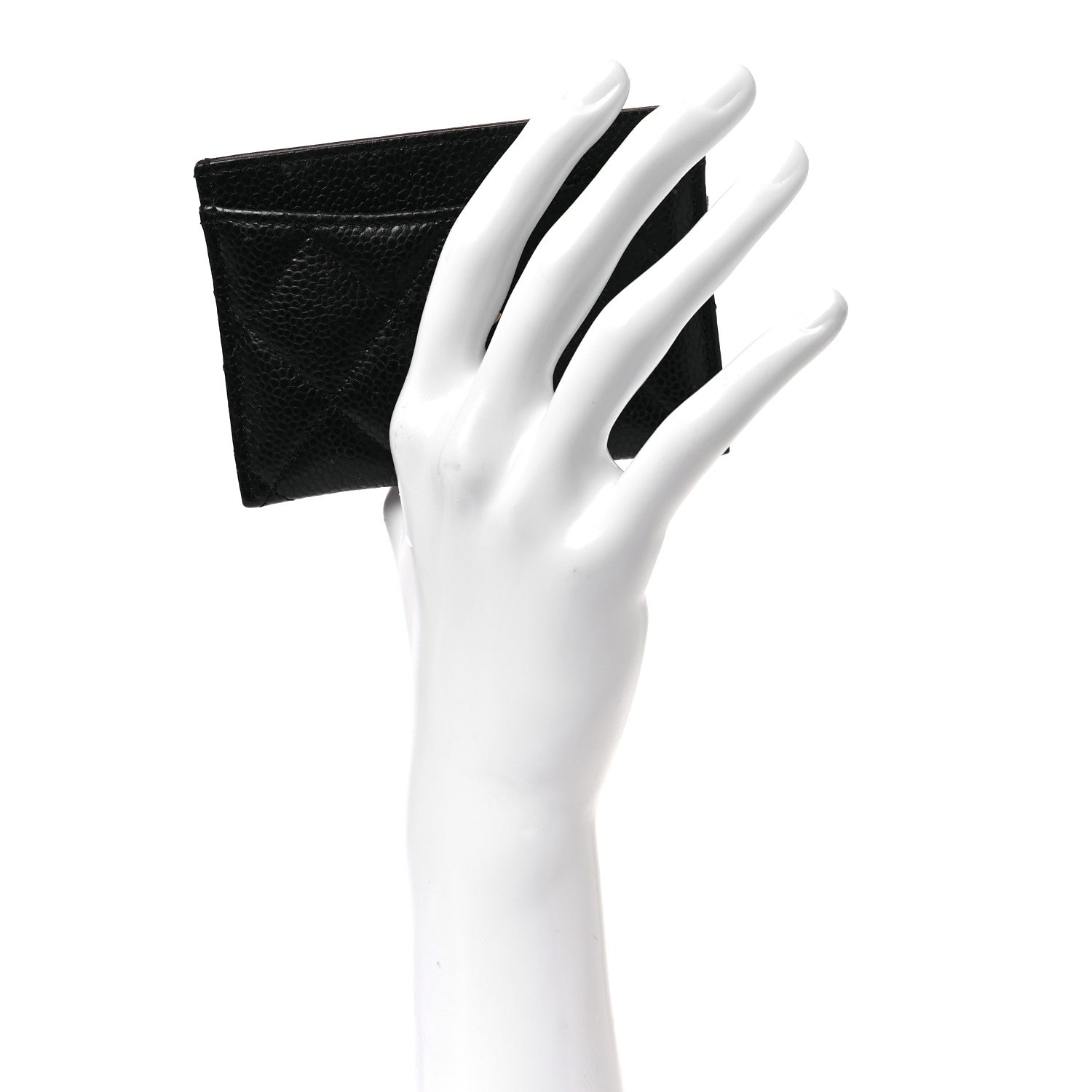 Caviar Quilted Card Holder Black