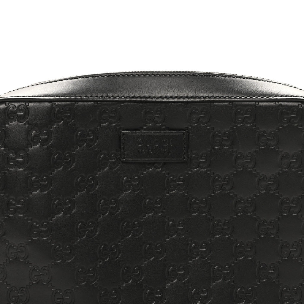Gucci Guccissima Zip Pouch Wristlet Black