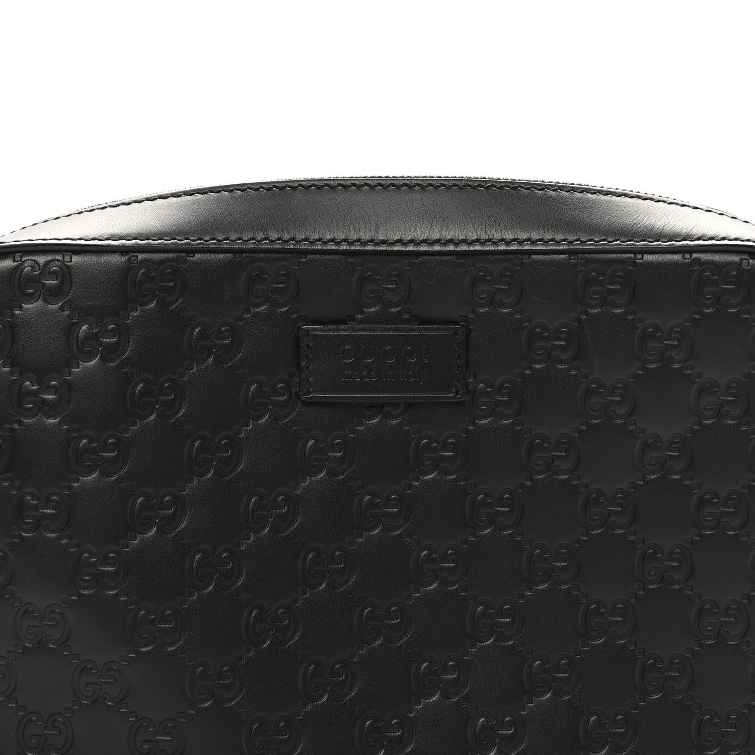 Gucci Guccissima Zip Pouch Wristlet Black