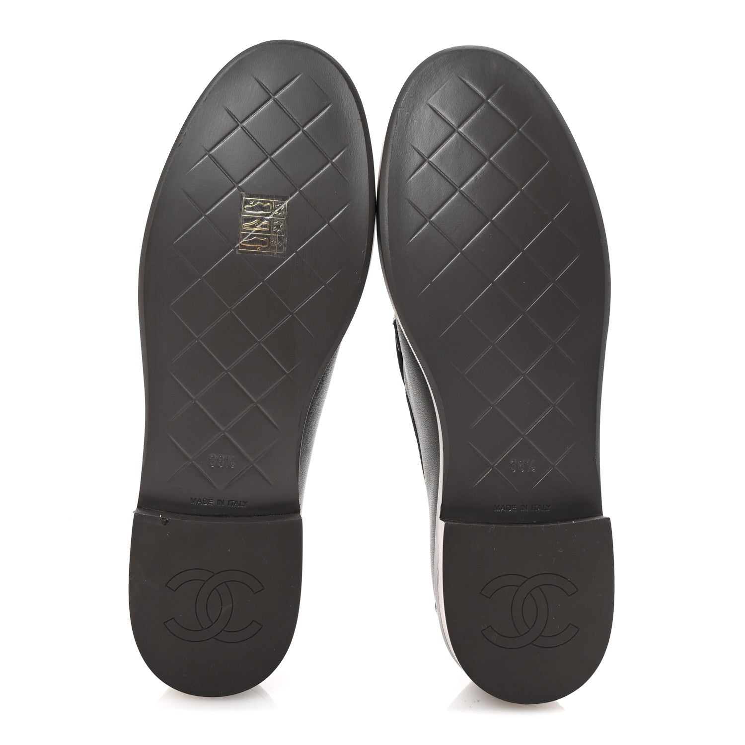 Lambskin Quilted CC Turnlock Loafers 38.5 Dark Brown