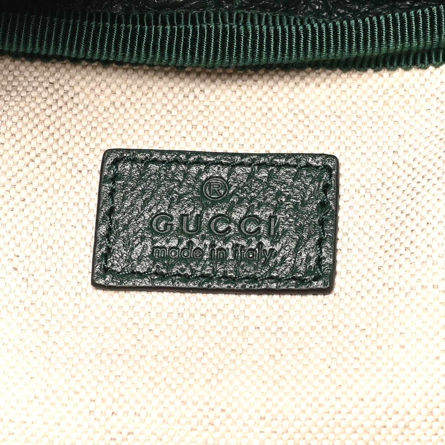 Gucci Grained Calfskin Medium Ophidia Double Buckle Backpack Green