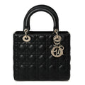 Christian Dior Lambskin Cannage Medium Lady Dior Black