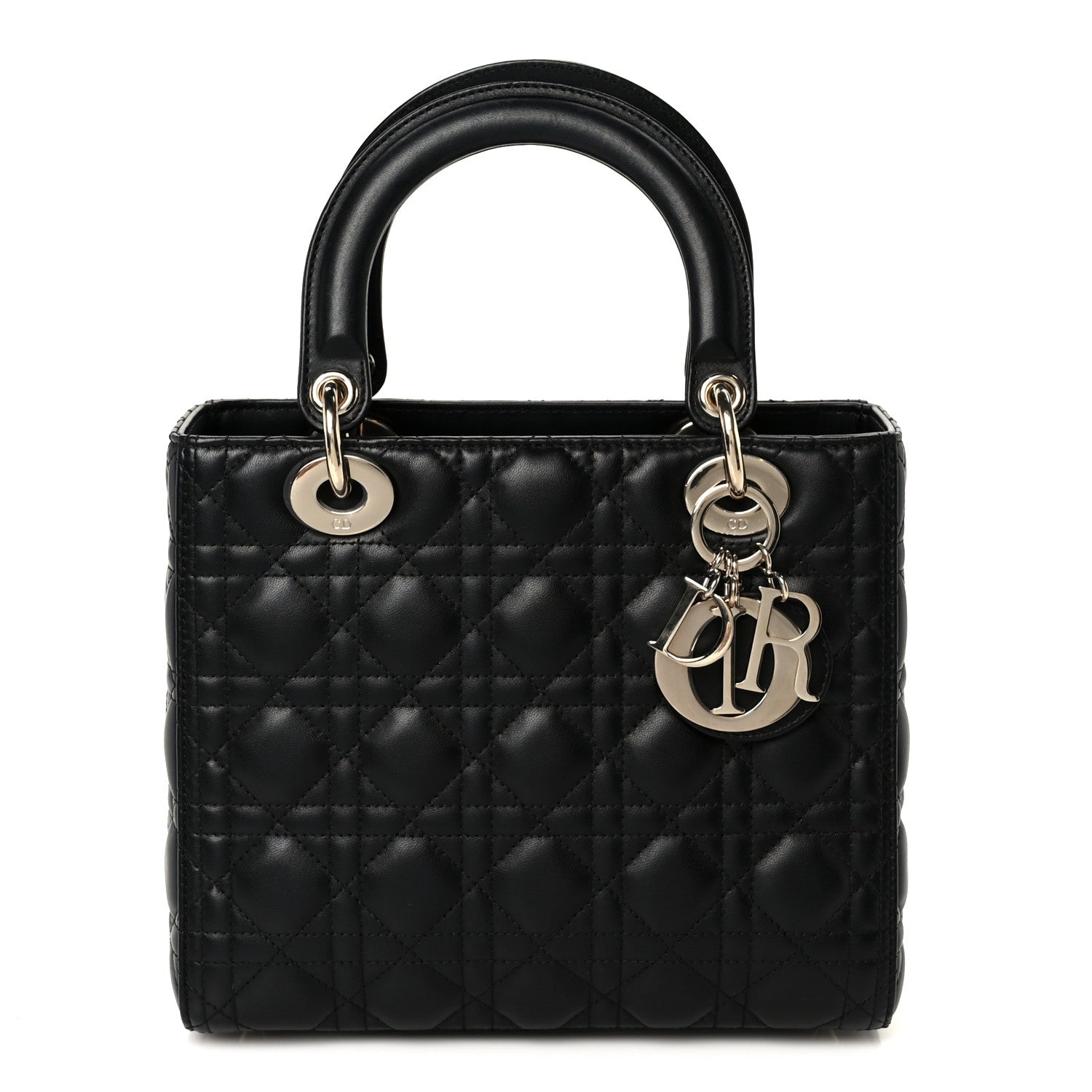 Christian Dior Lambskin Cannage Medium Lady Dior Black