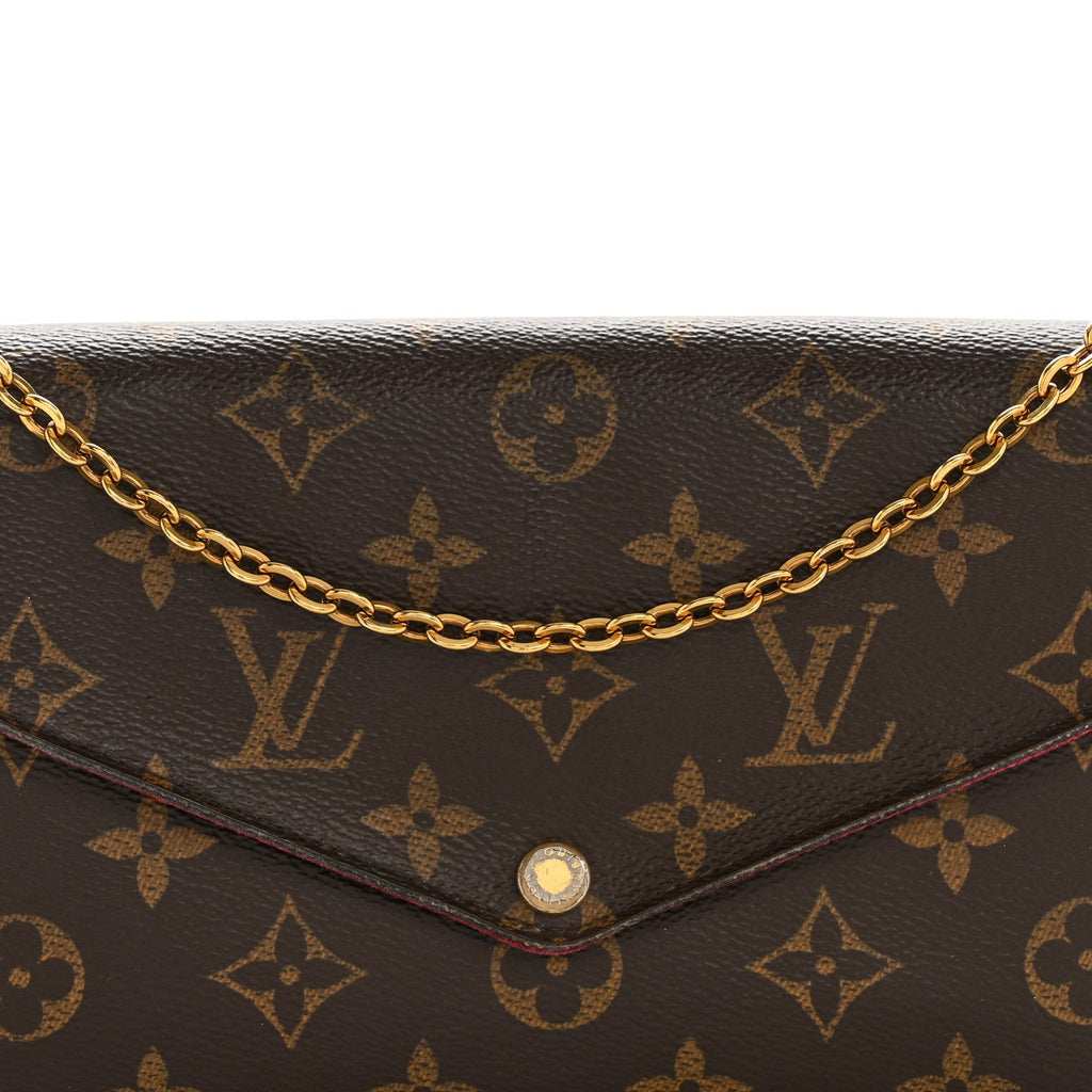 Louis Vuitton Monogram Pochette Felicie Chain Wallet Fuchsia