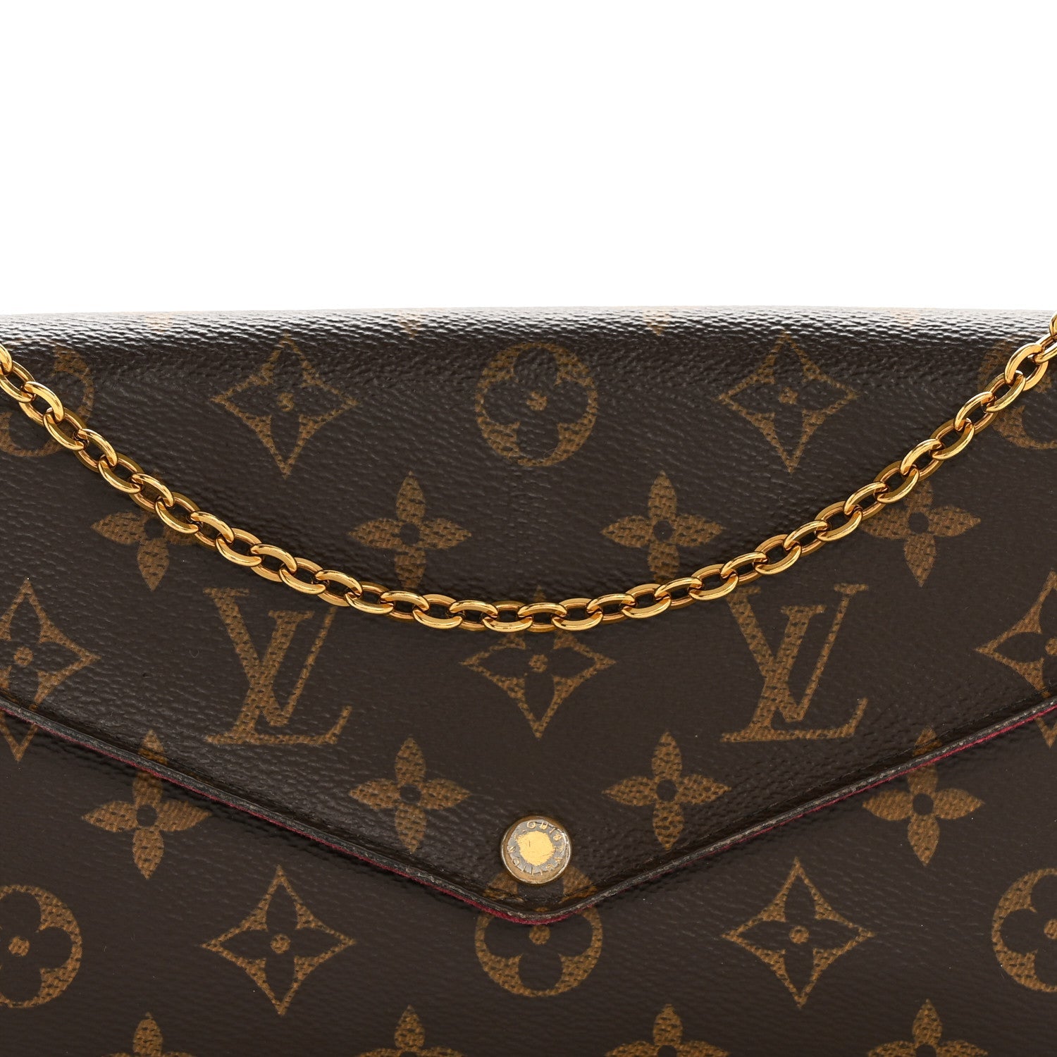 Louis Vuitton Monogram Pochette Felicie Chain Wallet Fuchsia