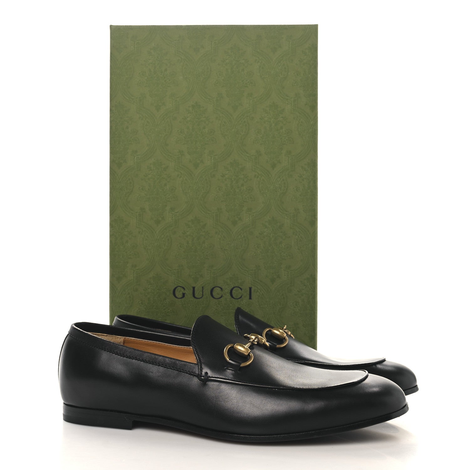 Gucci Calfskin Horsebit Mens Jordaan Loafers 7 Black