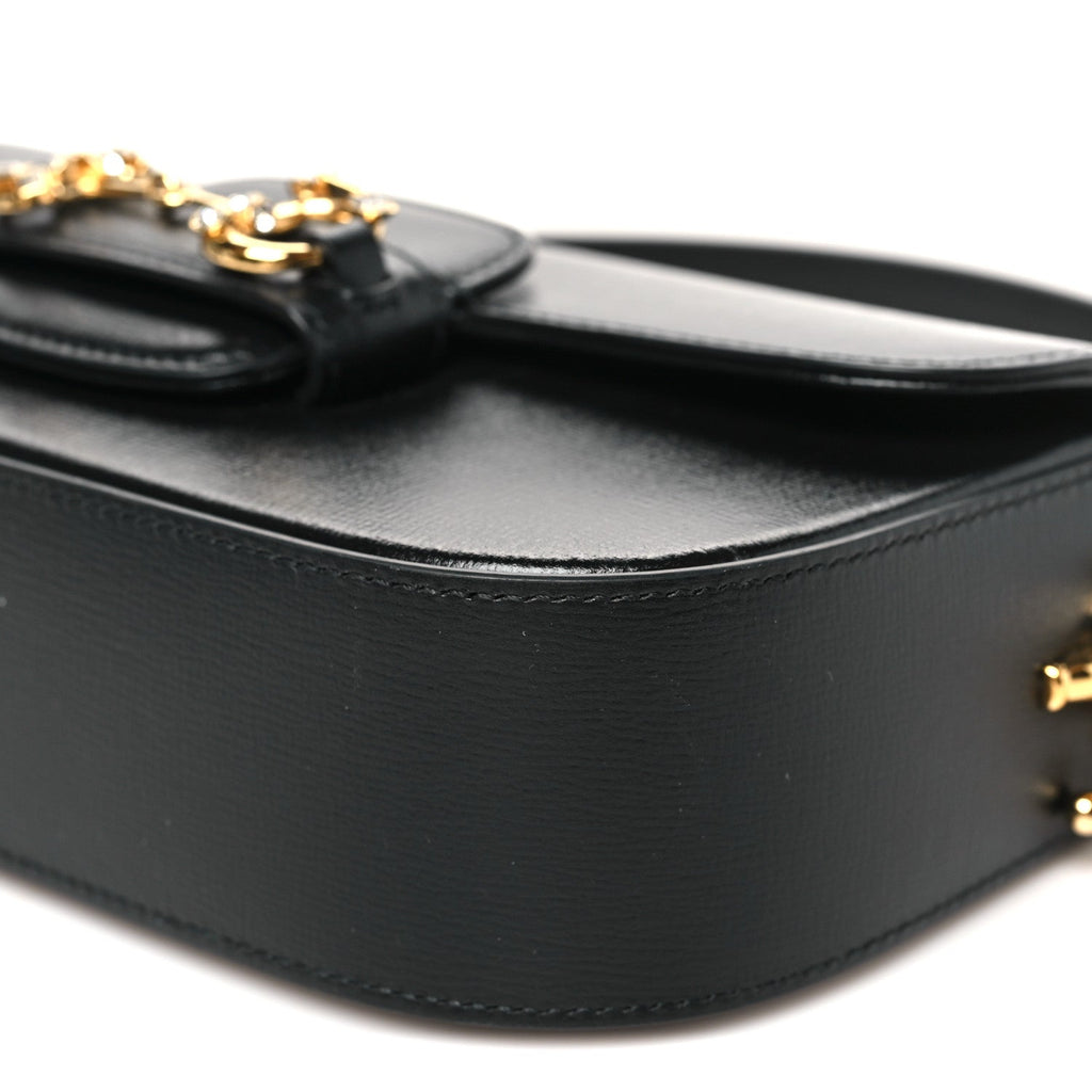Gucci Azalea Calfskin Crystal Small Horsebit 1955 Bag Black