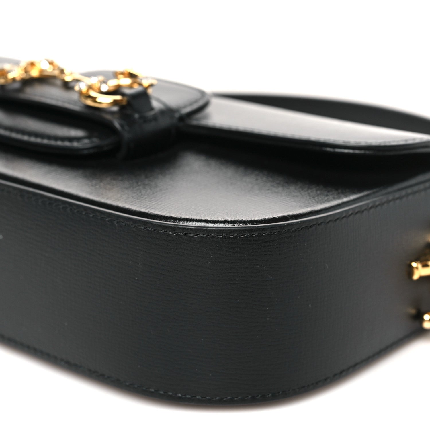 Gucci Azalea Calfskin Crystal Small Horsebit 1955 Bag Black