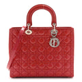 Christian Dior Patent Cannage Large Lady Dior Fuchsia