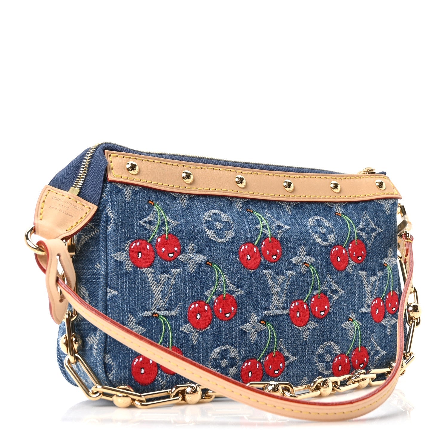 Louis Vuitton LV X TM Monogram Denim Cerises Pochette Accessories Blue