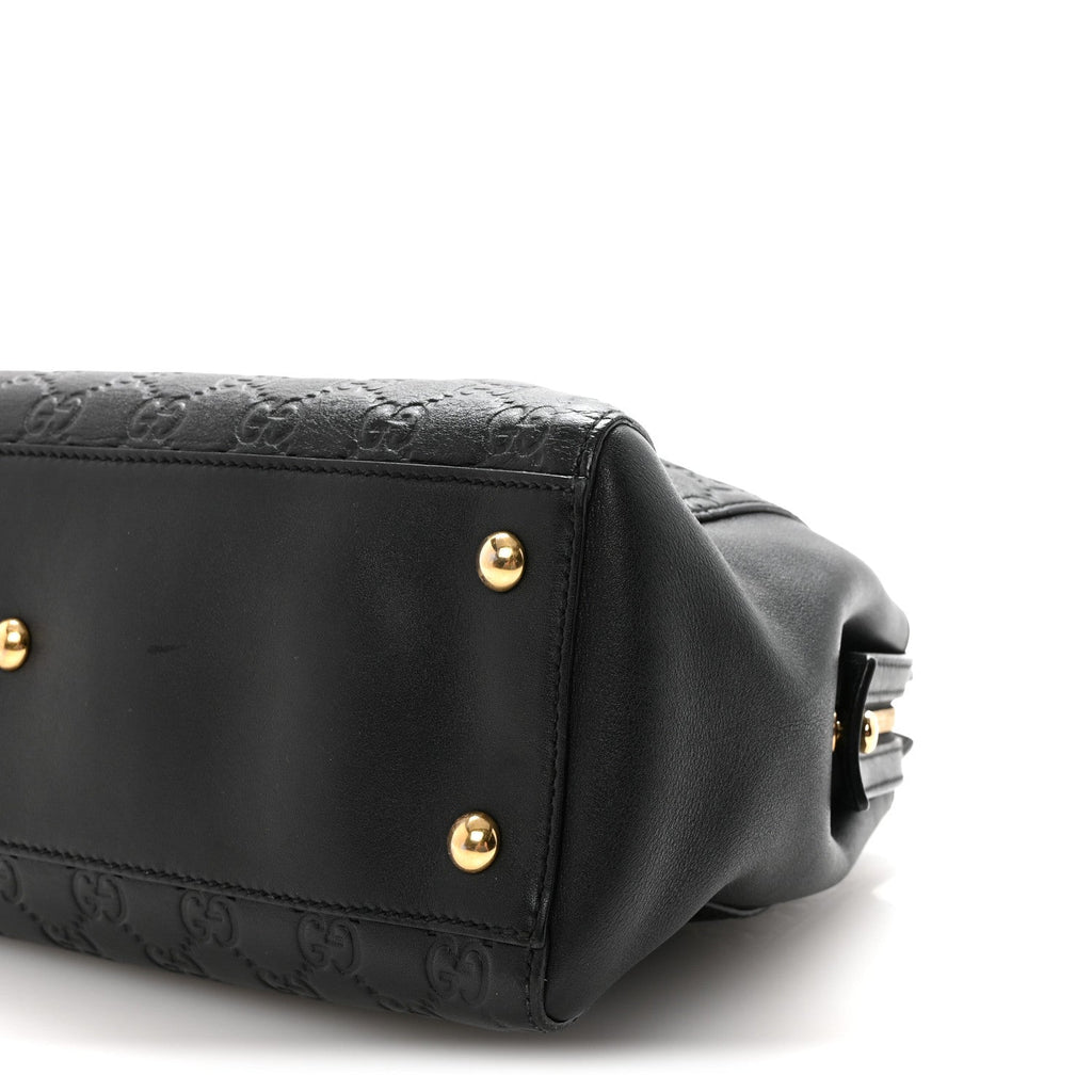Gucci Guccissima Signature Medium Shoulder Tote Bag Black