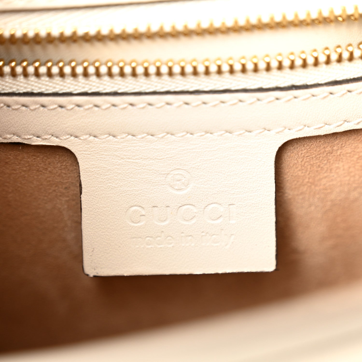 Gucci Calfskin Small Sylvie Shoulder Bag Off White