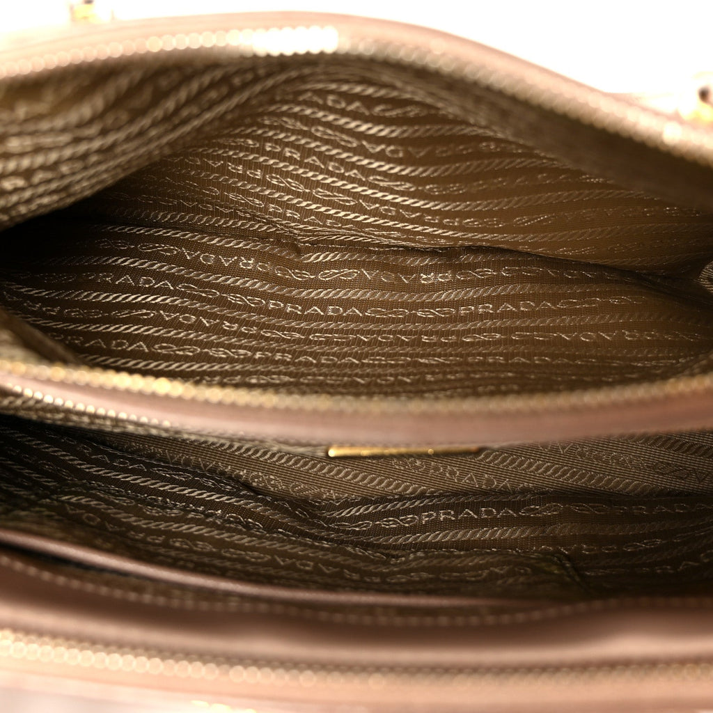 Prada Saffiano Small Galleria Double Zip Tote Cammeo