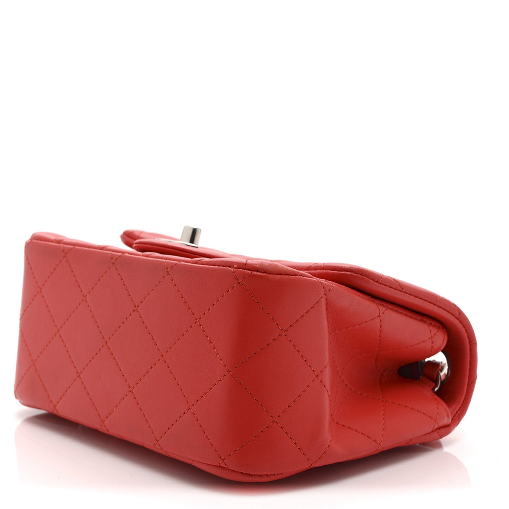 Chanel Lambskin Quilted Mini Square Flap Red