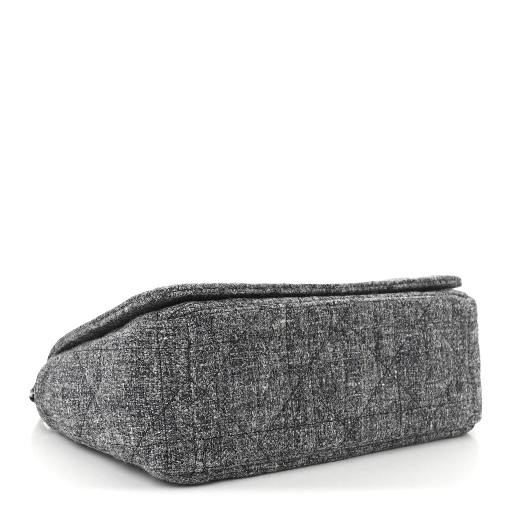 Christian Dior Tweed Macrocannage Medium Caro Bag Black
