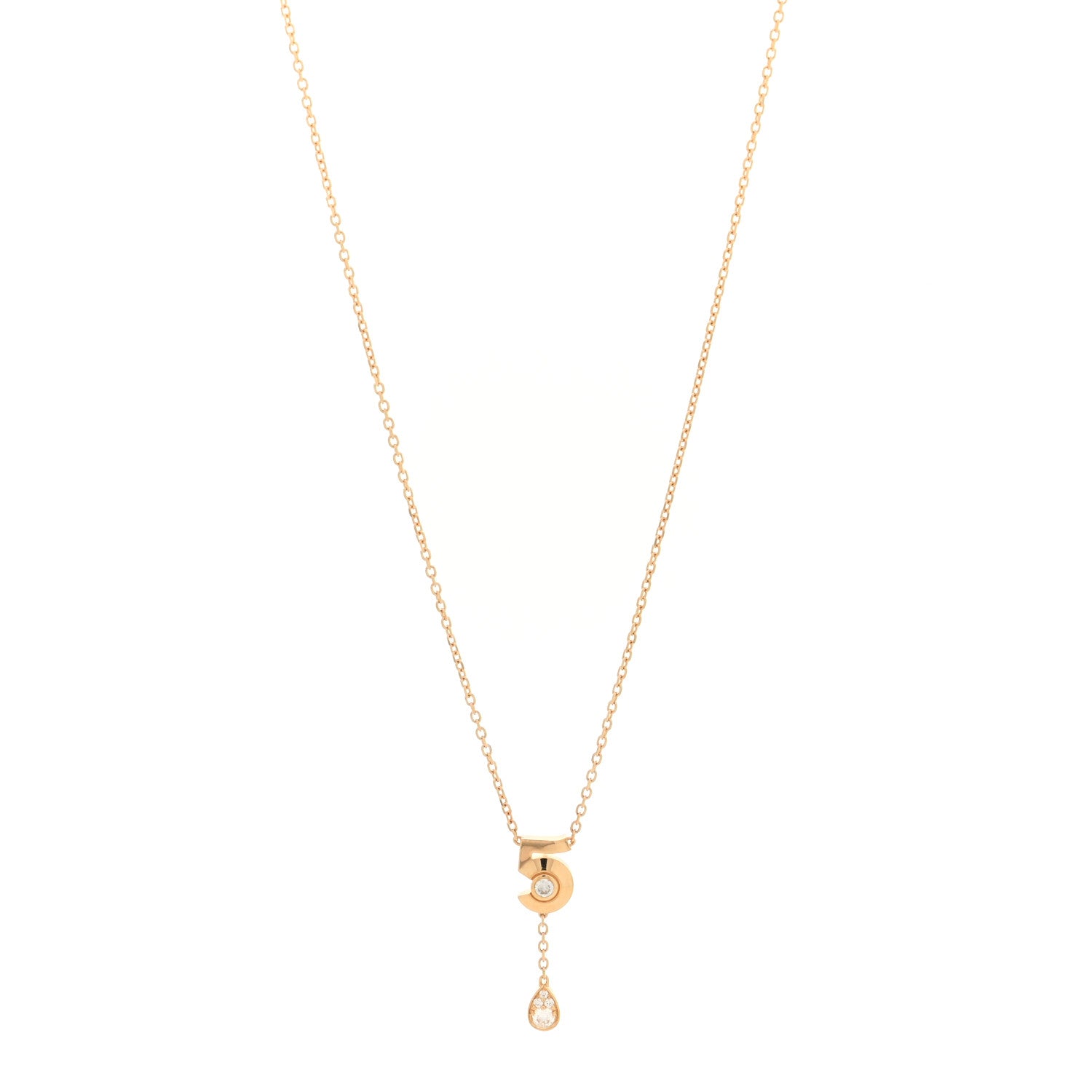 18K Yellow Gold Diamond Eternal No 5 Necklace