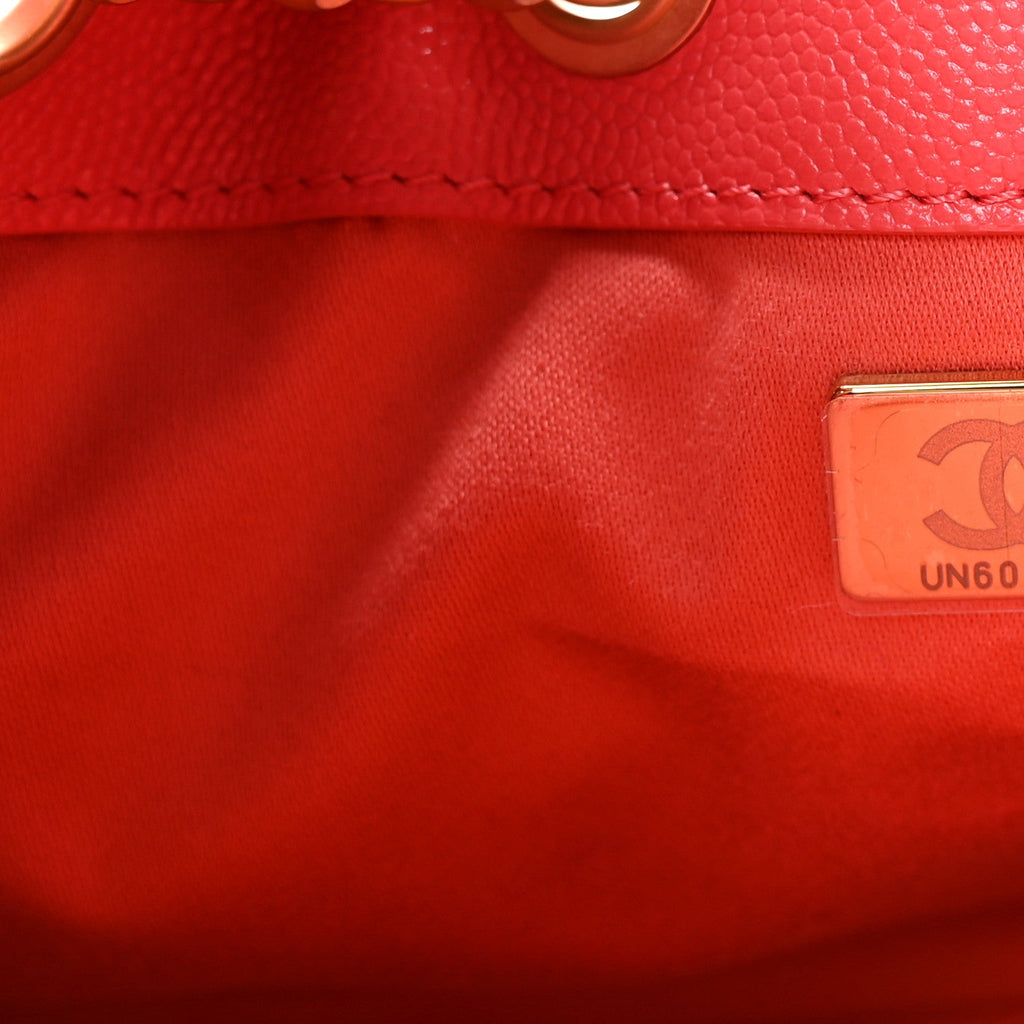 Chanel Caviar Quilted Mini Chanel 25 Handbag Coral