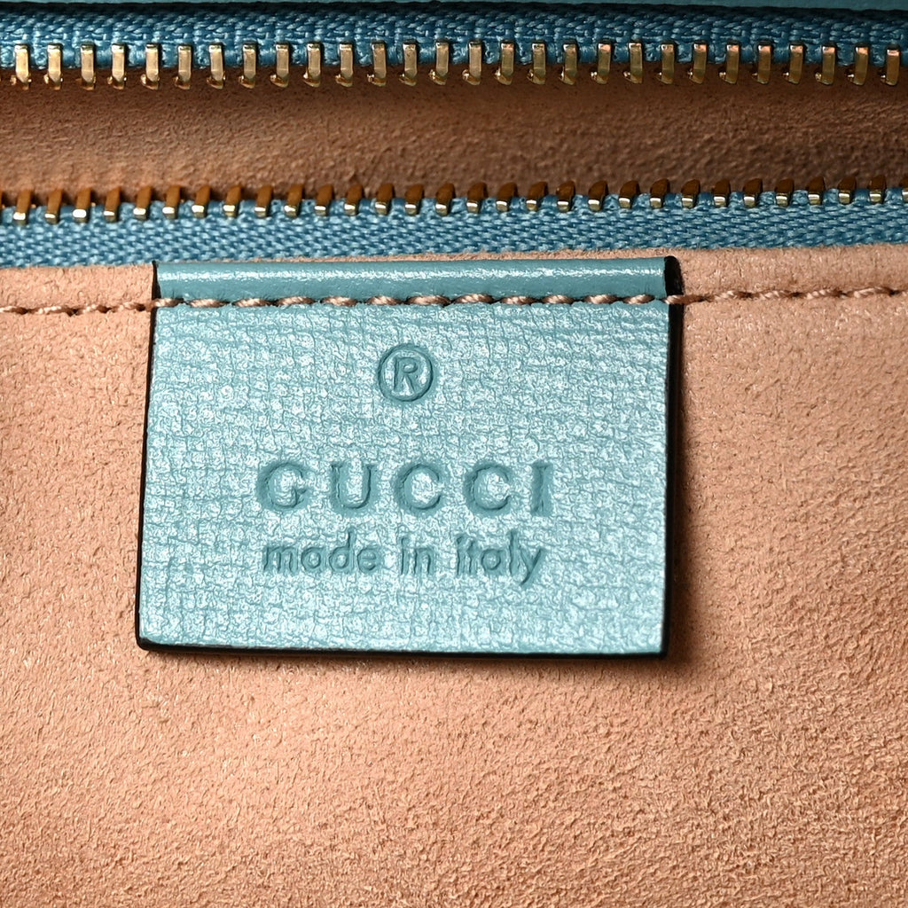 Gucci Azalea Calfskin Horsebit 1955 Shoulder Bag Dusty Azure