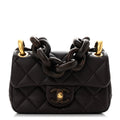 Chanel Lambskin Wenge Quilted Mini Fashion Wood Square Flap Dark Purple