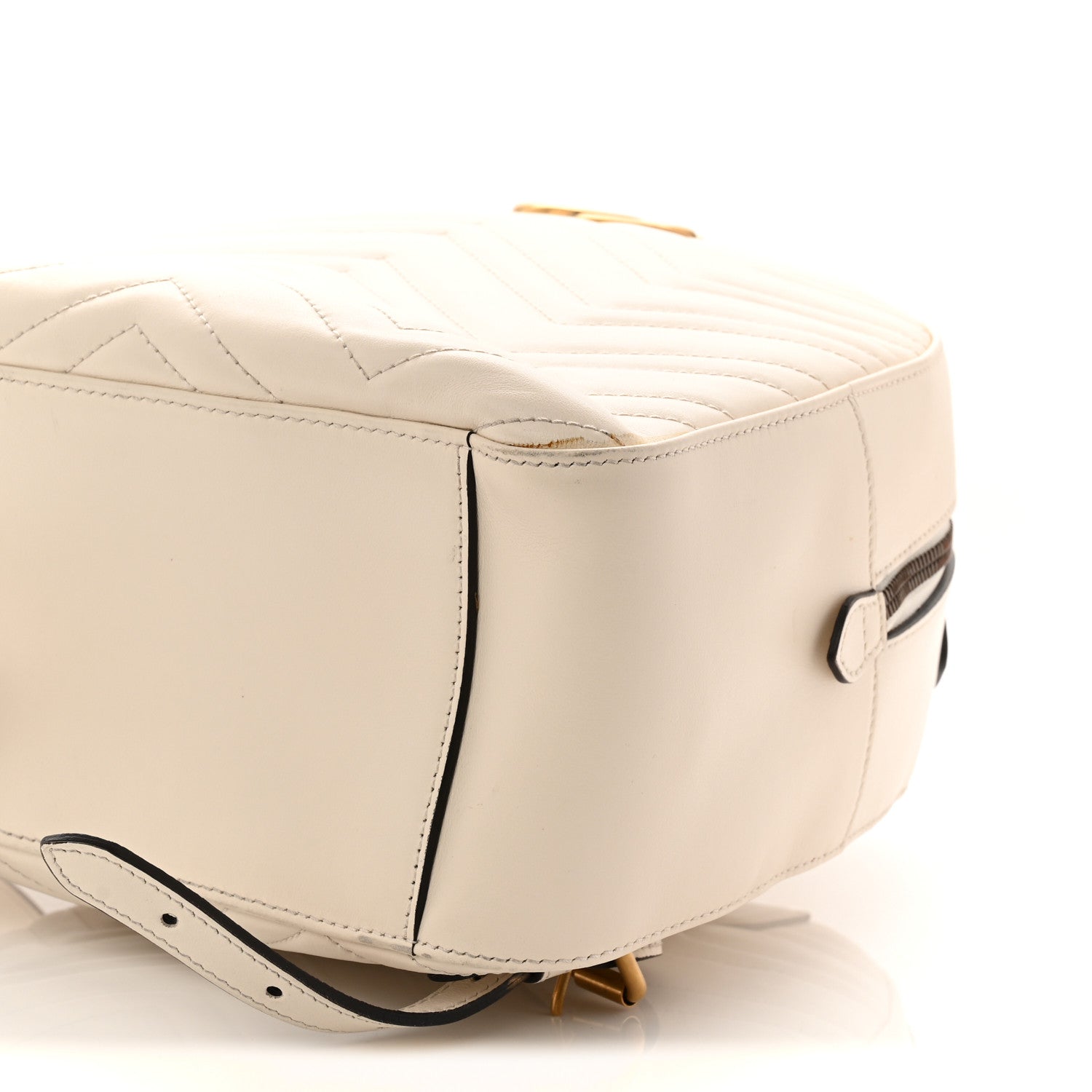 Gucci Calfskin Matelasse GG Marmont Dome Backpack White