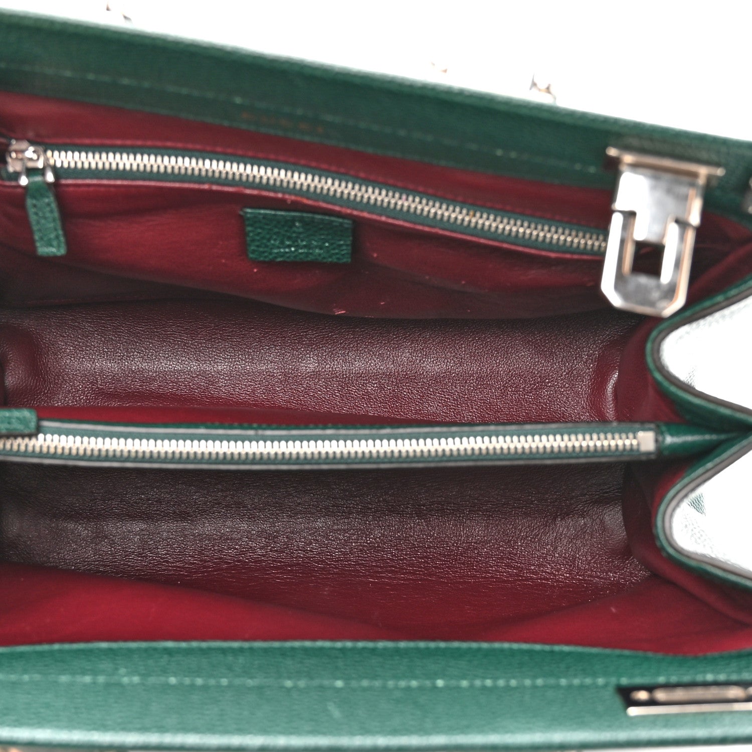 Gucci Grainy Calfskin Small Zumi Top Handle Bag Vintage Green