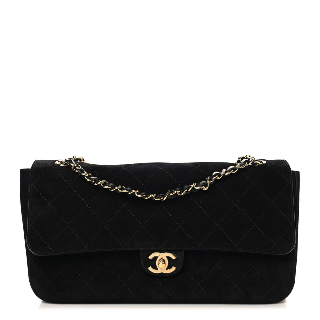 Chanel Suede Calfskin Small Souplissimo Maxi Flap Black