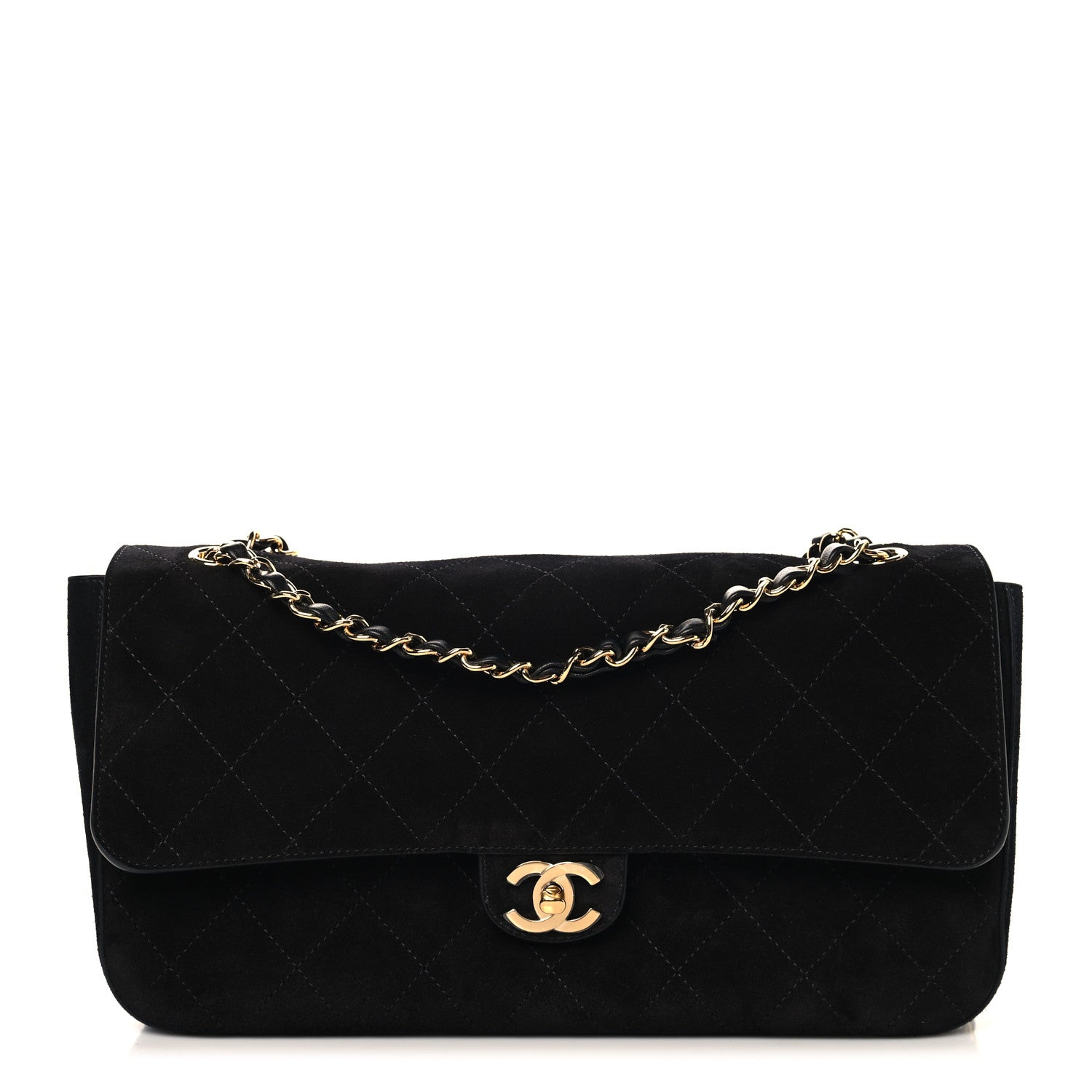 Chanel Suede Calfskin Small Souplissimo Maxi Flap Black