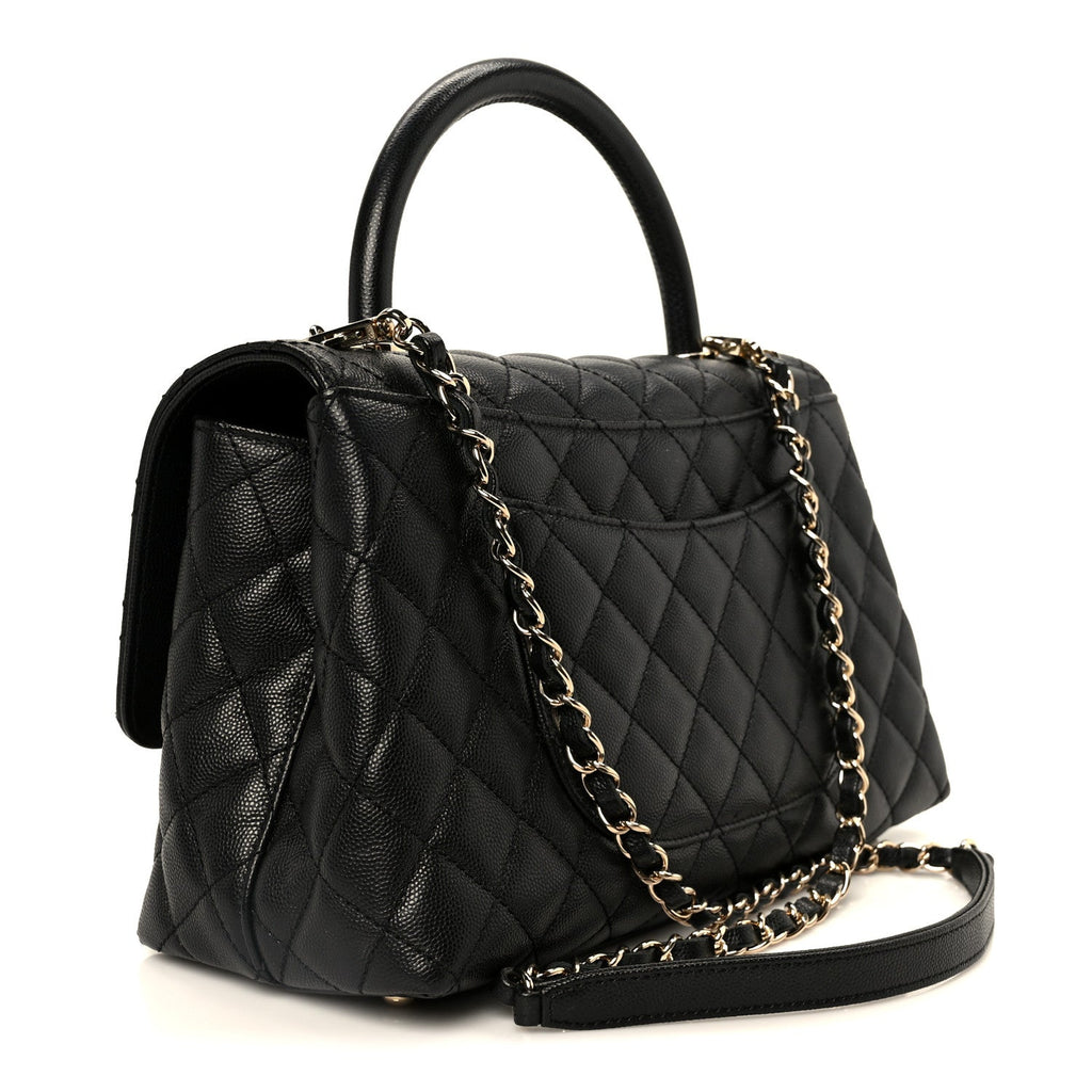 Chanel Caviar Quilted Small Coco Handle Flap Black