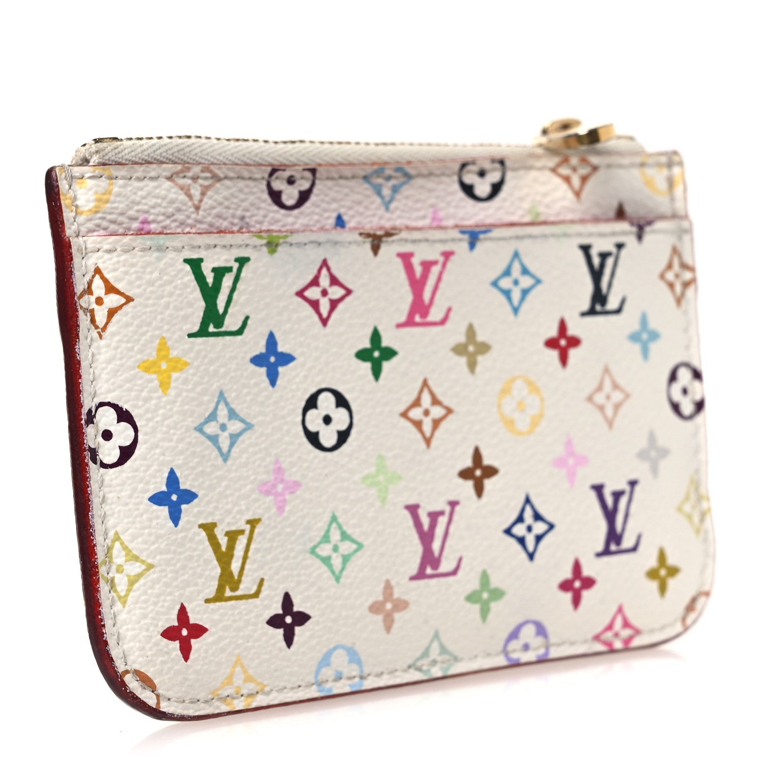 Louis Vuitton Monogram Multicolor Key Pouch White Litchi