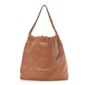 Chanel Shiny Calfskin Quilted Chanel 22 Camel