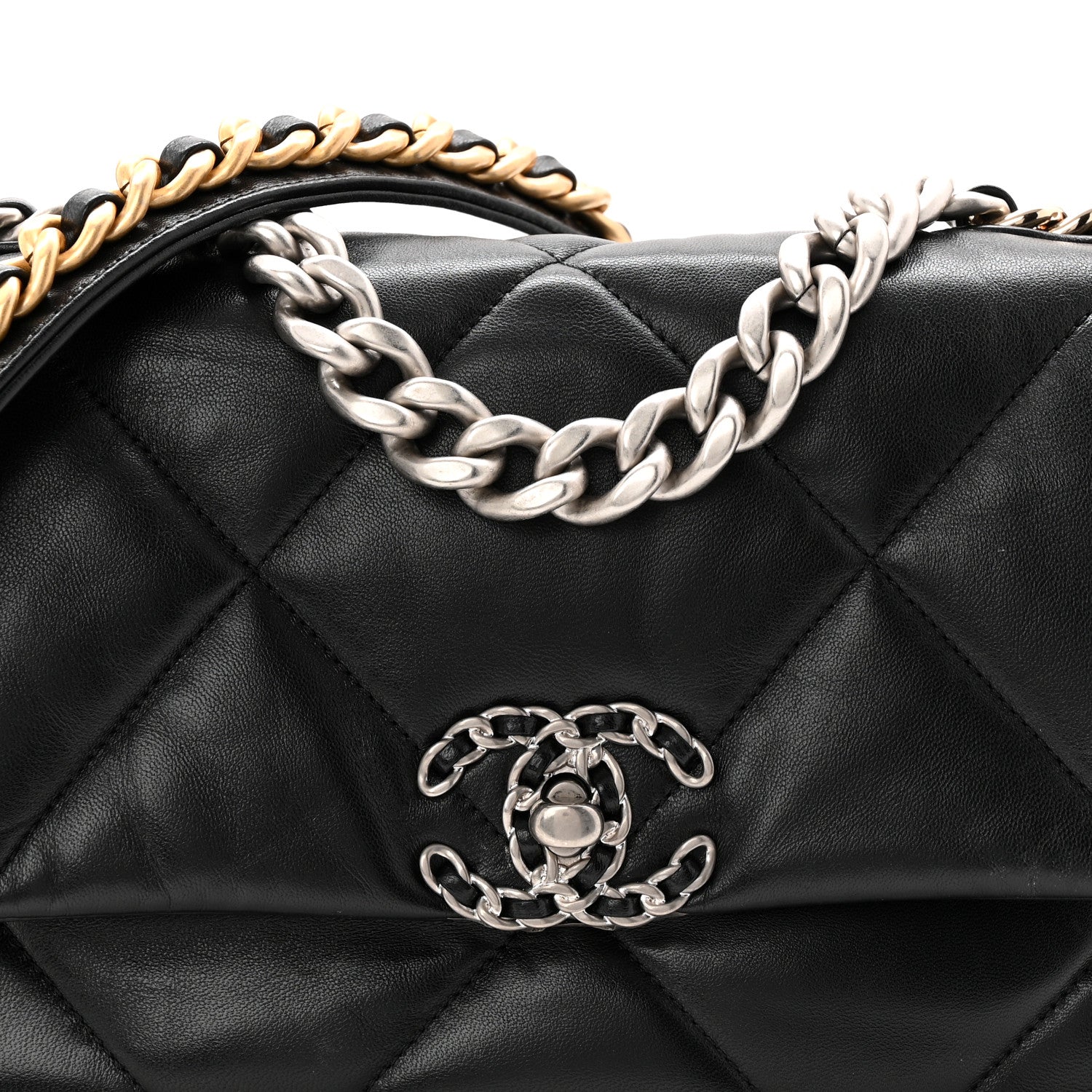 Chanel Lambskin Quilted Medium Chanel 19 Flap Black