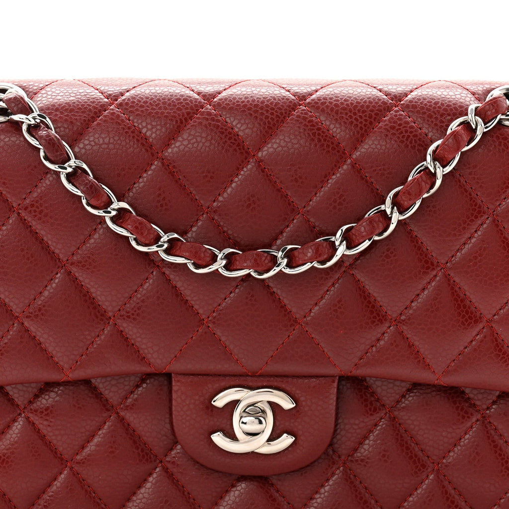 Chanel Caviar Quilted Medium Double Flap Burgundy