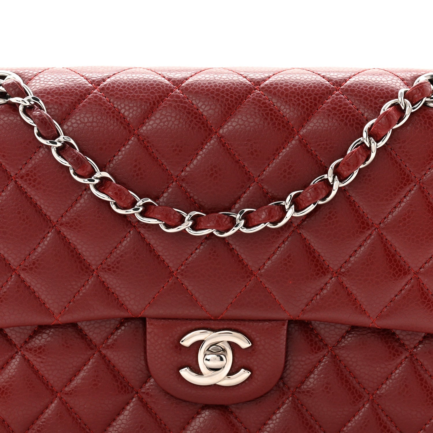 Chanel Caviar Quilted Medium Double Flap Burgundy