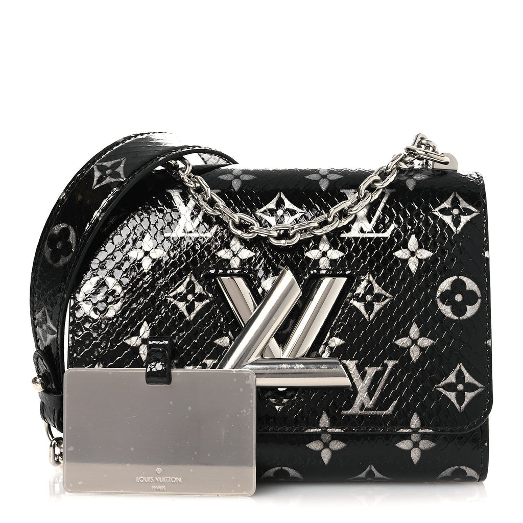 Louis Vuitton Snakeskin Monogram Twist Shoulder Bag PM Black